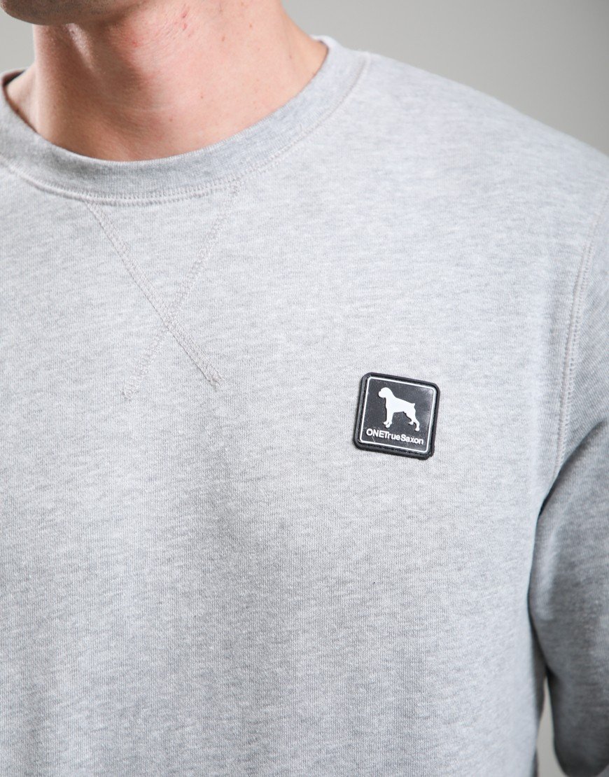 One True Saxon Dexon Crew Sweat Grey Marl