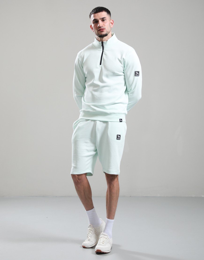 One True Saxon Dexon 1/4 Zip Sweat Turquoise