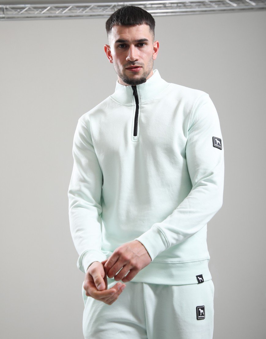 One True Saxon Dexon 1/4 Zip Sweat Turquoise