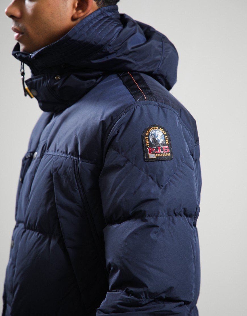 Parajumpers Harraseeket Hooded Down Parka Jacket Blue Navy