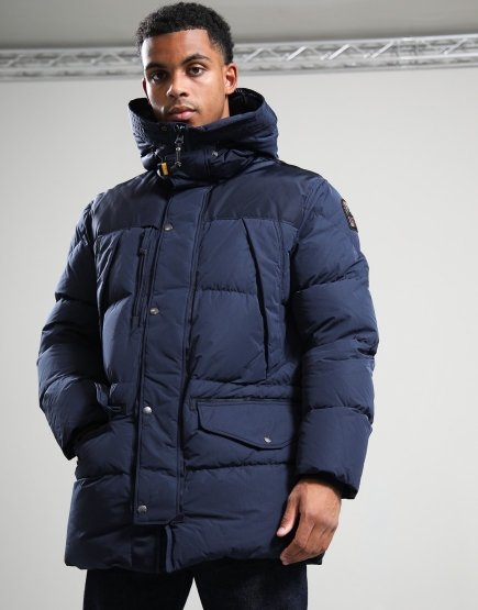 Parajumpers Harraseeket Hooded Down Parka Jacket Blue Navy
