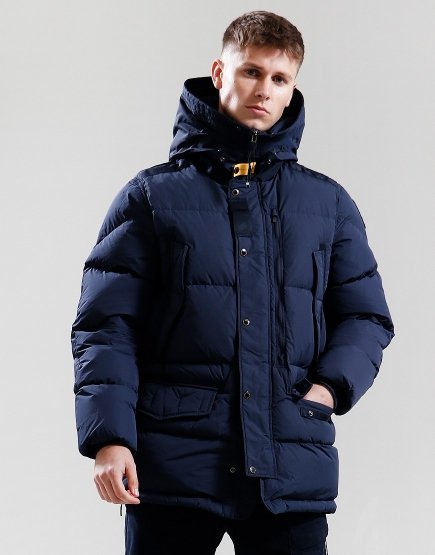 Parajumpers Harraseeket Hooded Down Parka Jacket Blue Navy
