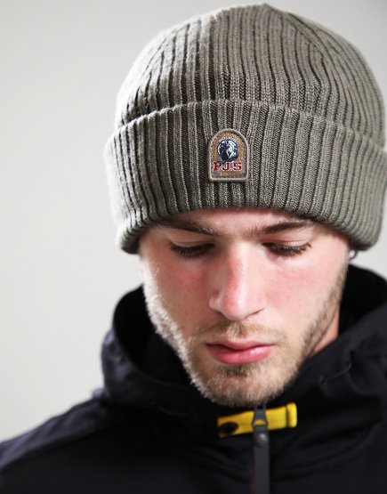 Parajumpers Ribbed Beanie Hat Olive Grey