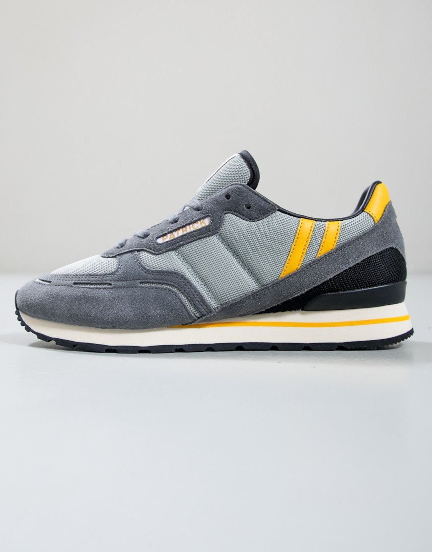 Patrick Bronby Runner Trainers Grey/Yellow/Black