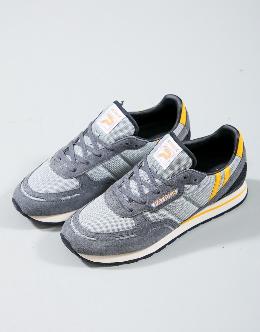 Patrick Bronby Runner Trainers Grey/Yellow/Black