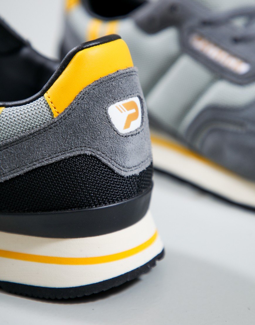 Patrick Bronby Runner Trainers Grey/Yellow/Black
