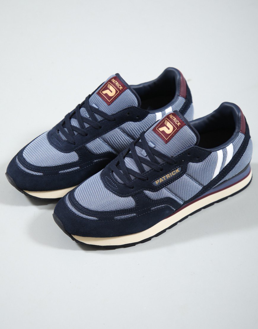 Patrick Bronby Runner Trainers Navy/Blue/Burgundy
