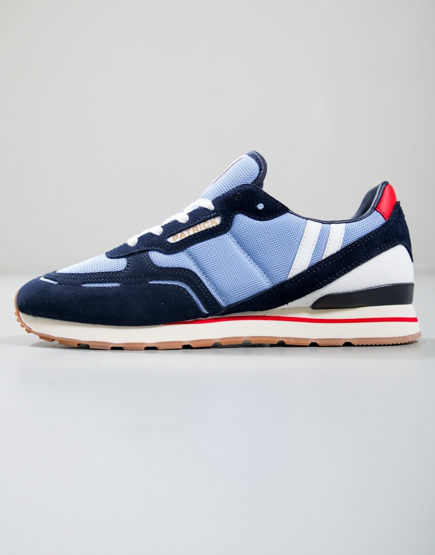 Patrick Bronby Runner Trainers Navy/Sky Blue/Red
