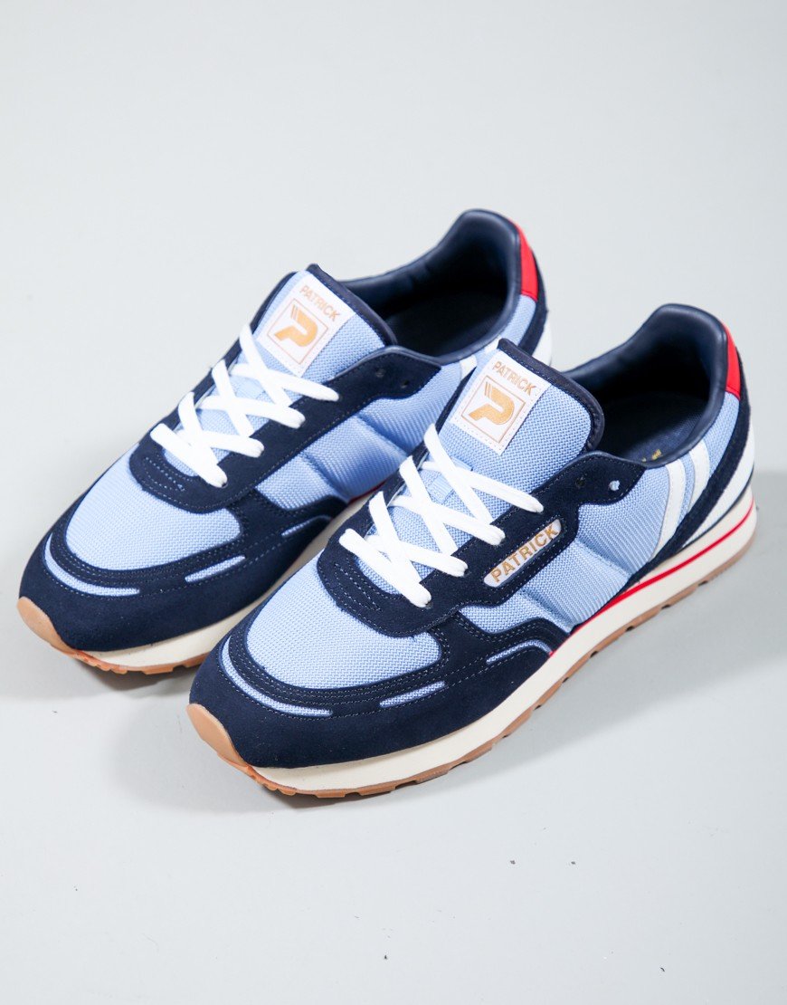 Patrick Bronby Runner Trainers Navy/Sky Blue/Red