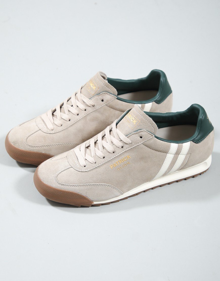 Patrick Dijon Runner Trainers Stone/Off White/Dark Green
