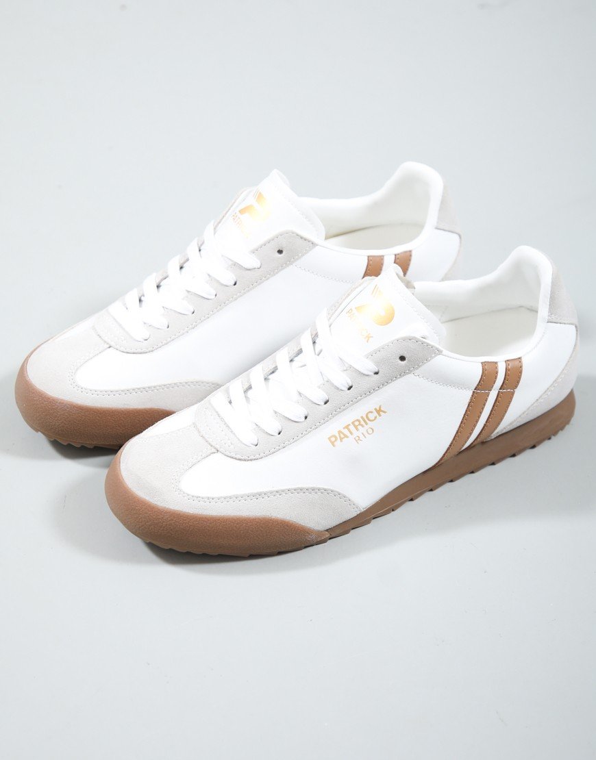 Patrick Rio Runner Trainers White/Tan