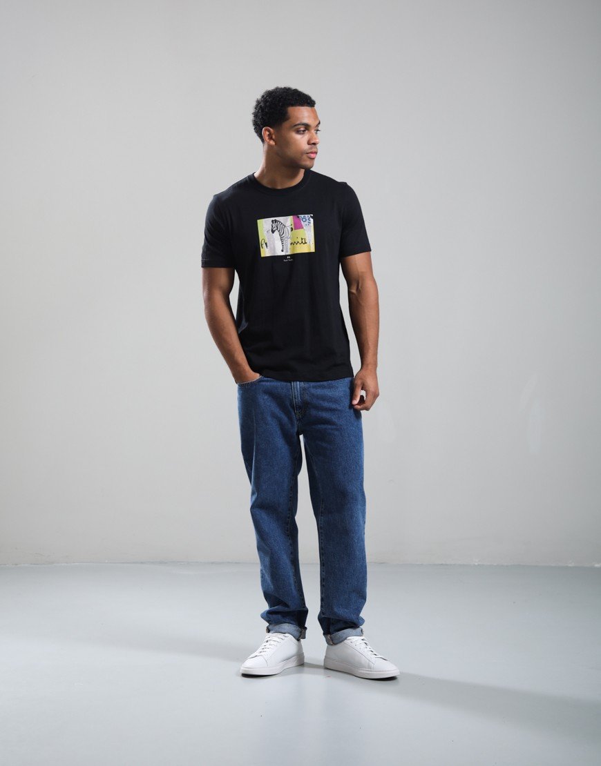 Paul Smith Reg Fit Zebra T Shirt Zebra Black