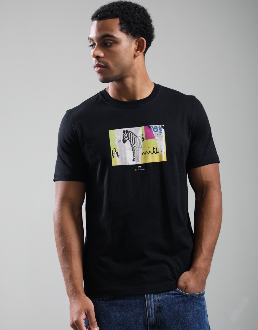 Paul Smith Reg Fit Zebra T Shirt Zebra Black