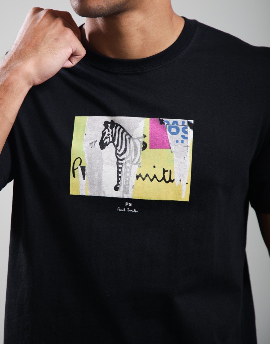 Paul Smith Reg Fit Zebra T Shirt Zebra Black