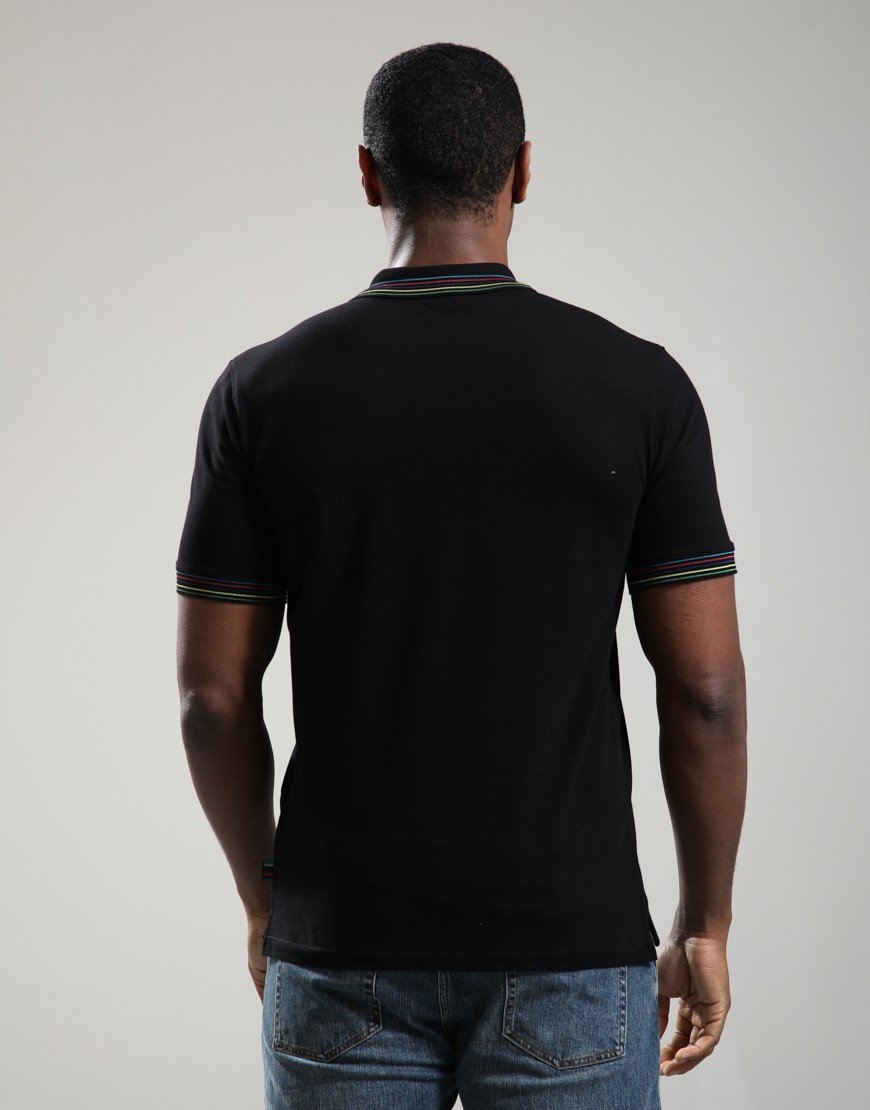 Paul Smith Regular Fit Stripe Detail Polo Shirt 79 Black