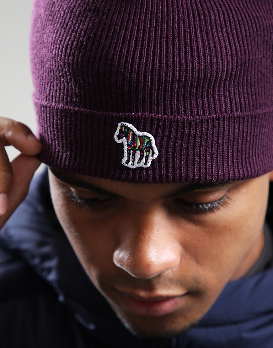 Paul Smith Zebra Beanie 29 Very Dark Red