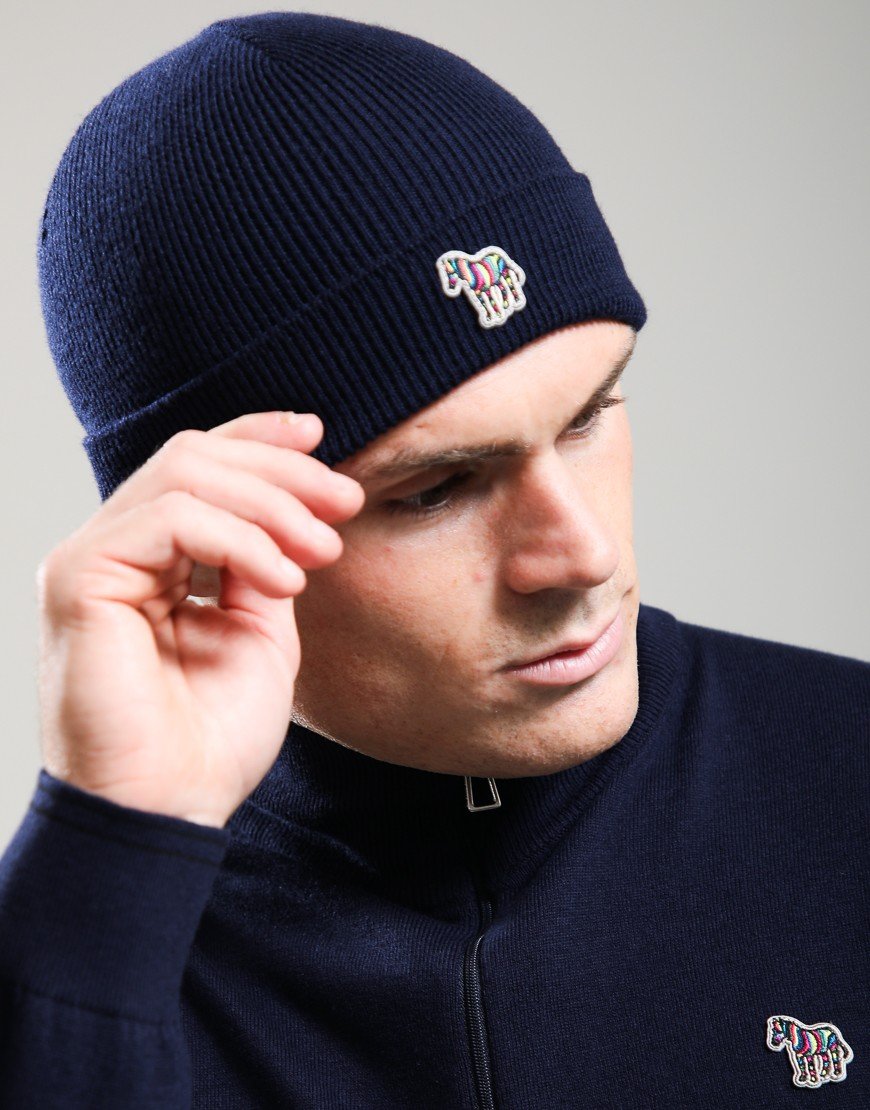 Paul Smith Beanie Zebra Navy