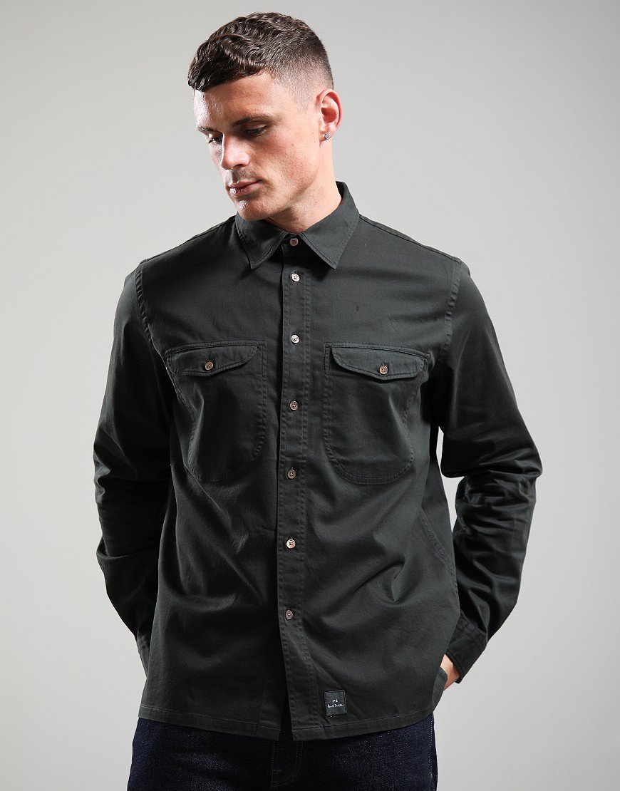 Paul Smith Casual Fit Long Sleeve Shirt 38 Bottle Green
