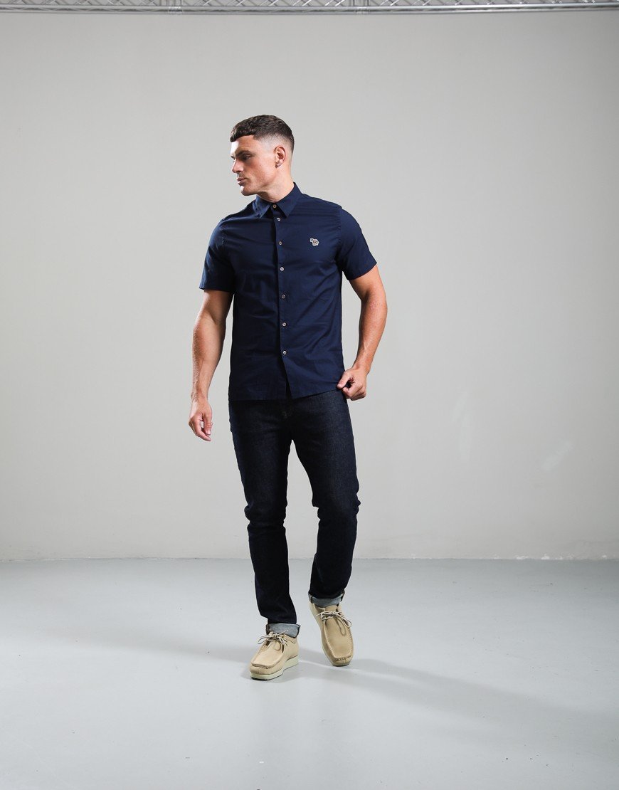 Paul Smith Casual Fit Zebra Shirt Navy