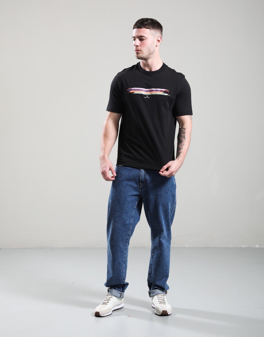 Paul Smith Stripe Casual Fit T Shirt Black