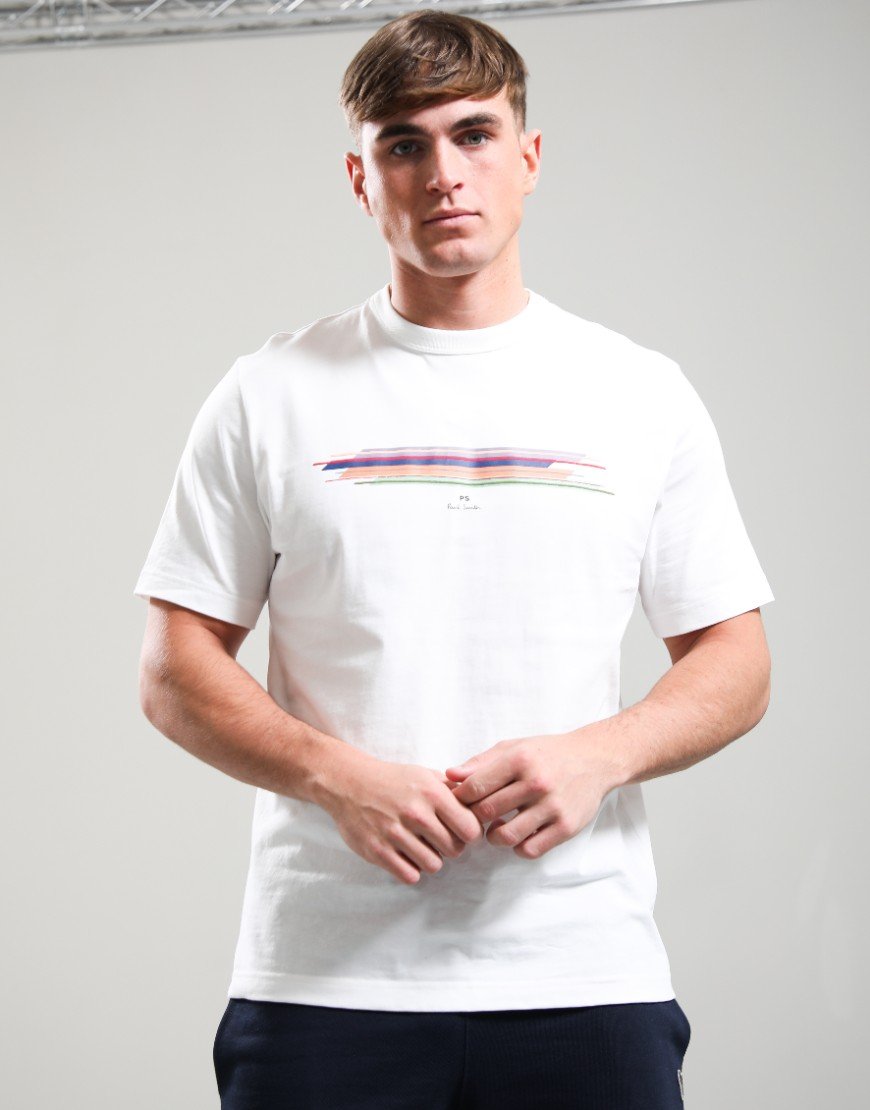 Paul Smith Stripe Casual Fit T Shirt Off White