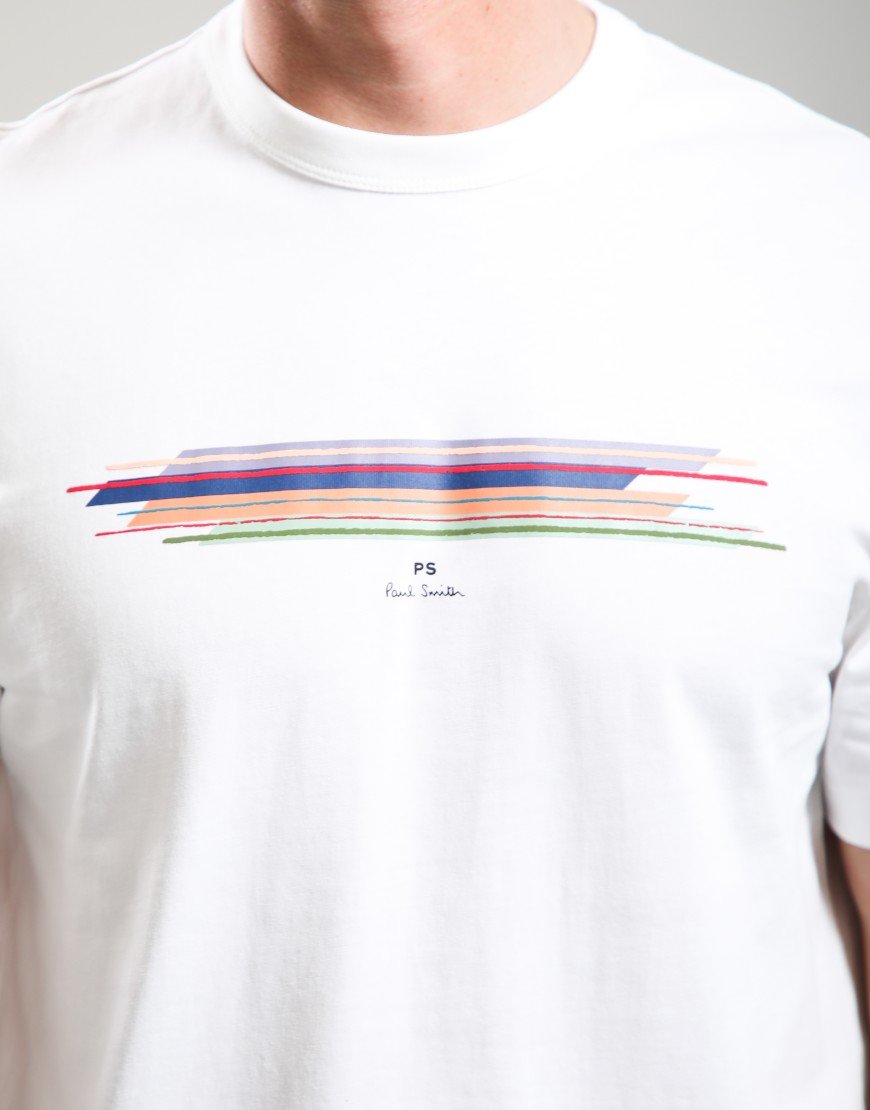 Paul Smith Stripe Casual Fit T Shirt Off White