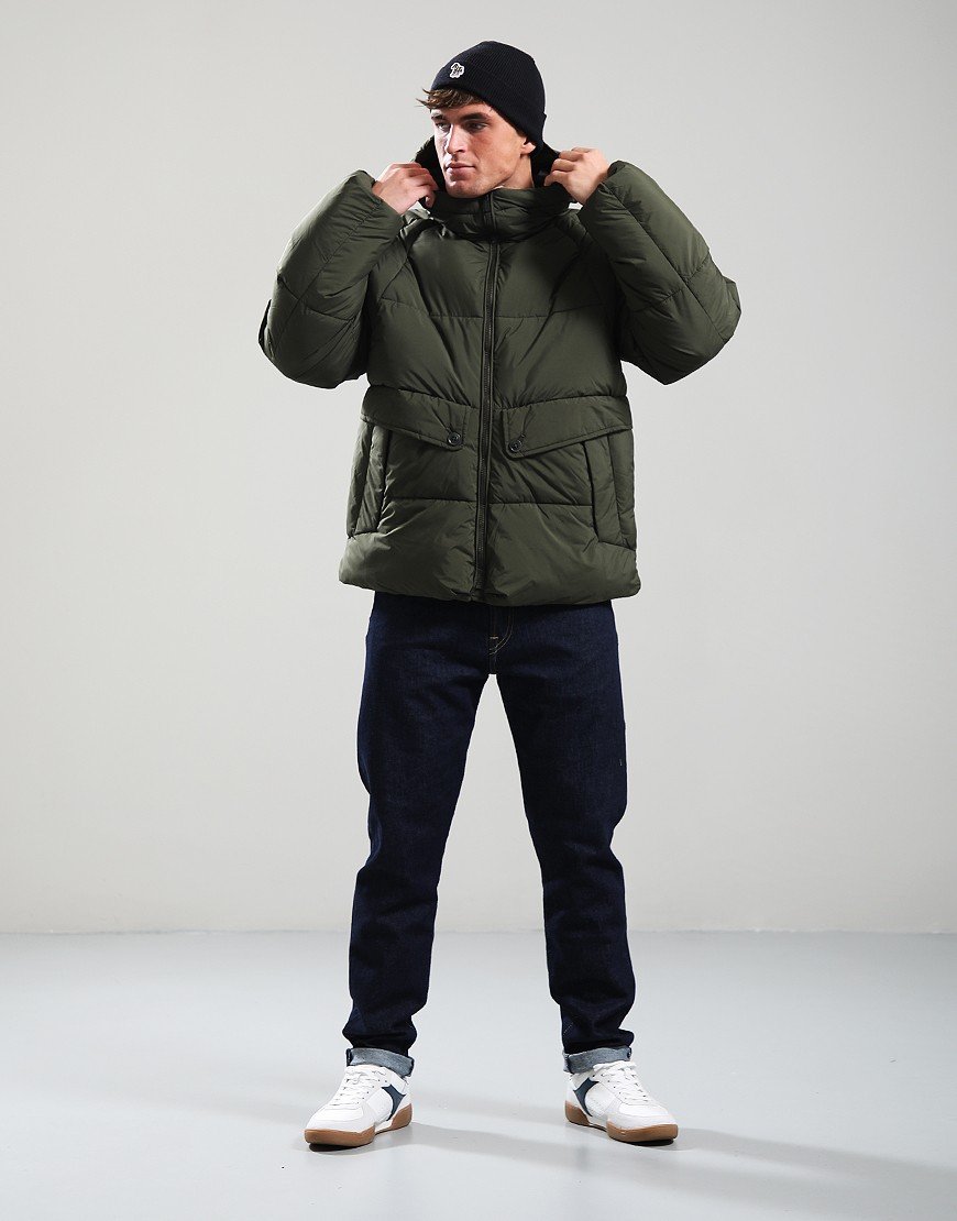 Paul Smith Fibre Down Raglan Puffa Jacket 39 Very Dark Green