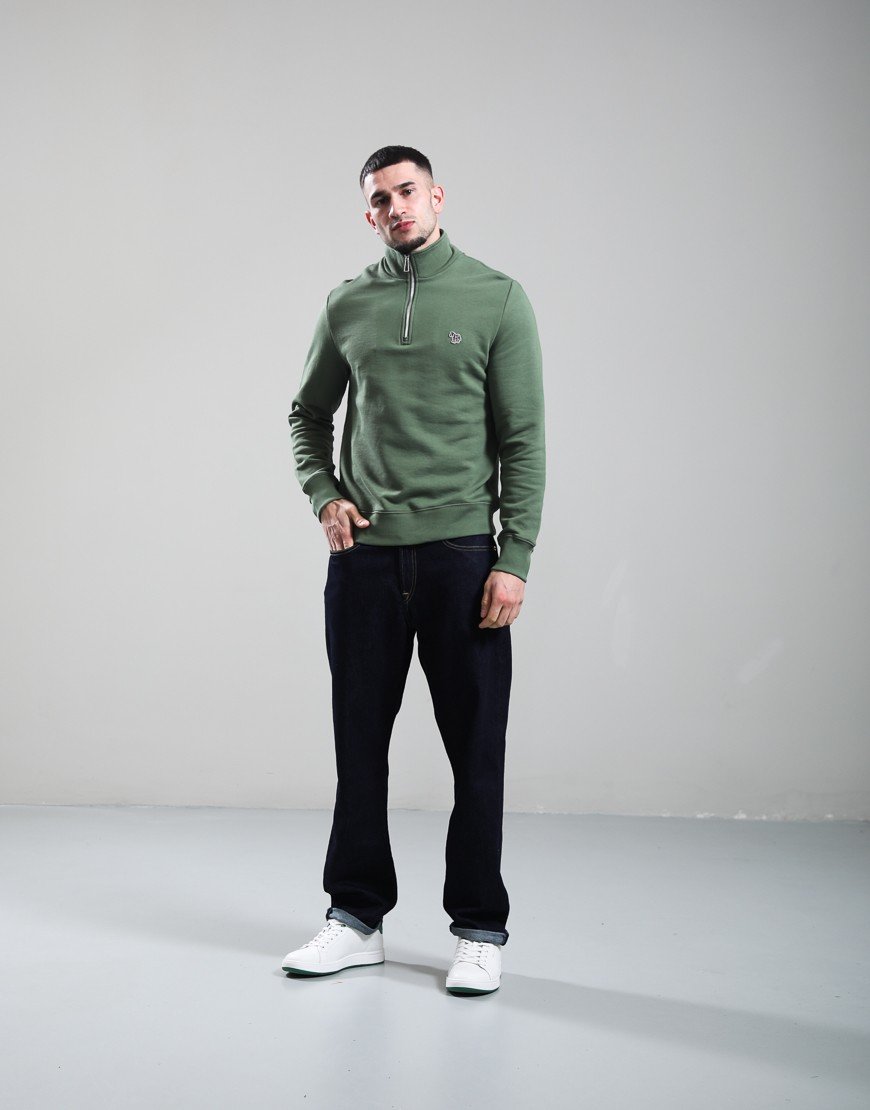 Paul Smith Half Zip Zebra Sweat Green