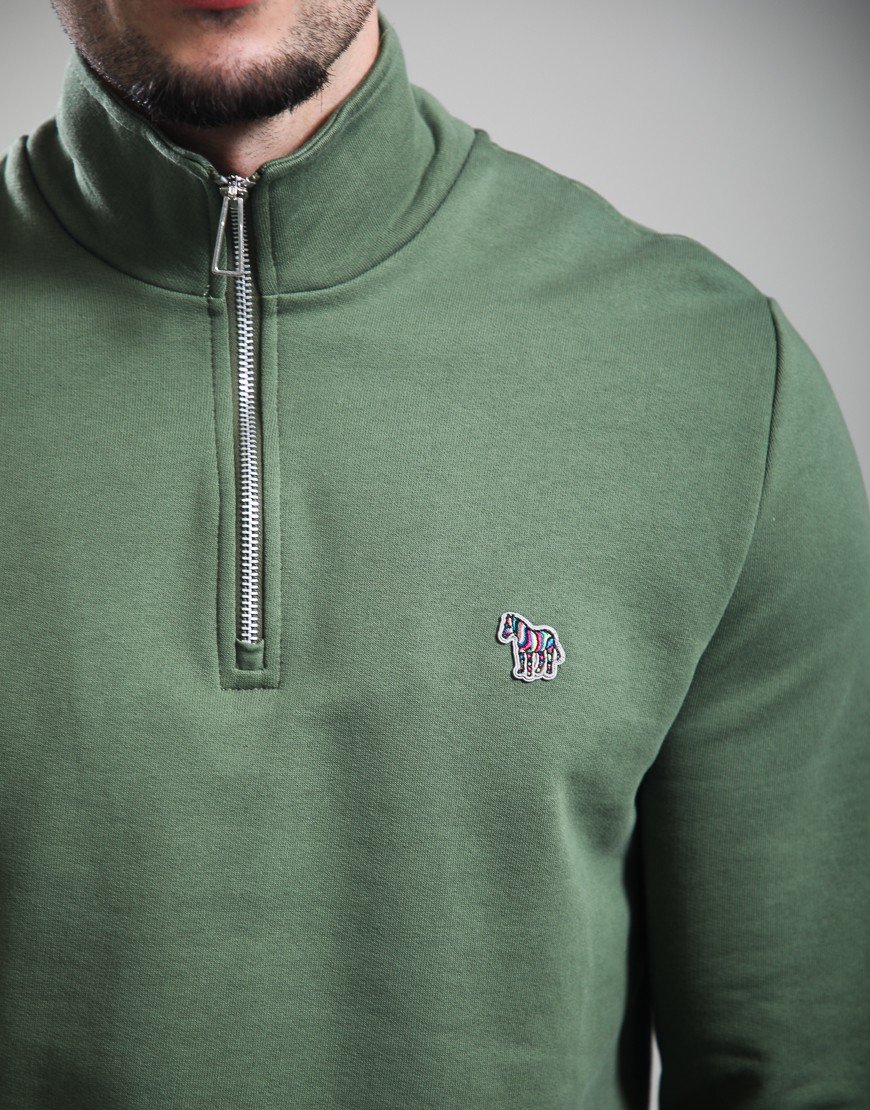 Paul Smith Half Zip Zebra Sweat Green