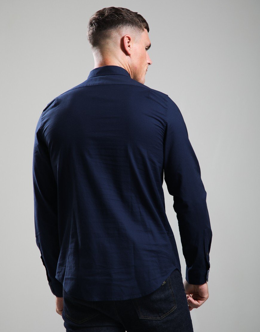 Paul Smith Tailored Fit Zebra Long Sleeve Shirt Navy