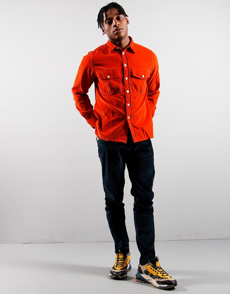 Paul Smith Long Sleeve Chest Pocket Shirt 19 Dark Rust