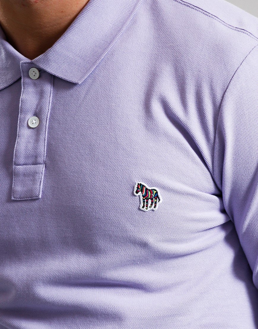 Paul Smith Zebra Long Sleeve Polo Shirt 51A Lilac
