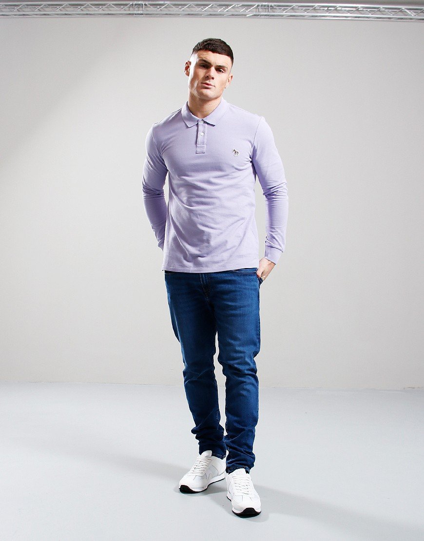 Paul Smith Zebra Long Sleeve Polo Shirt 51A Lilac