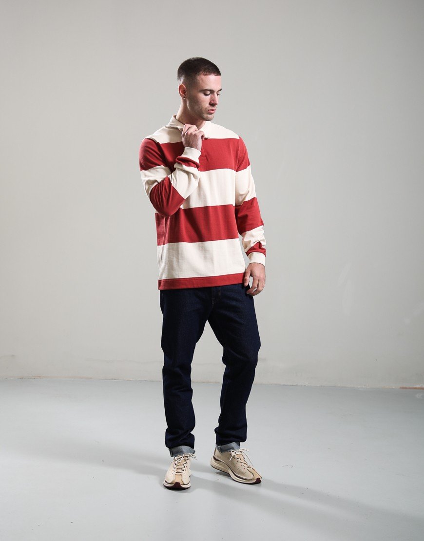 Paul Smith Block Stripe Rugby Top Brick Red