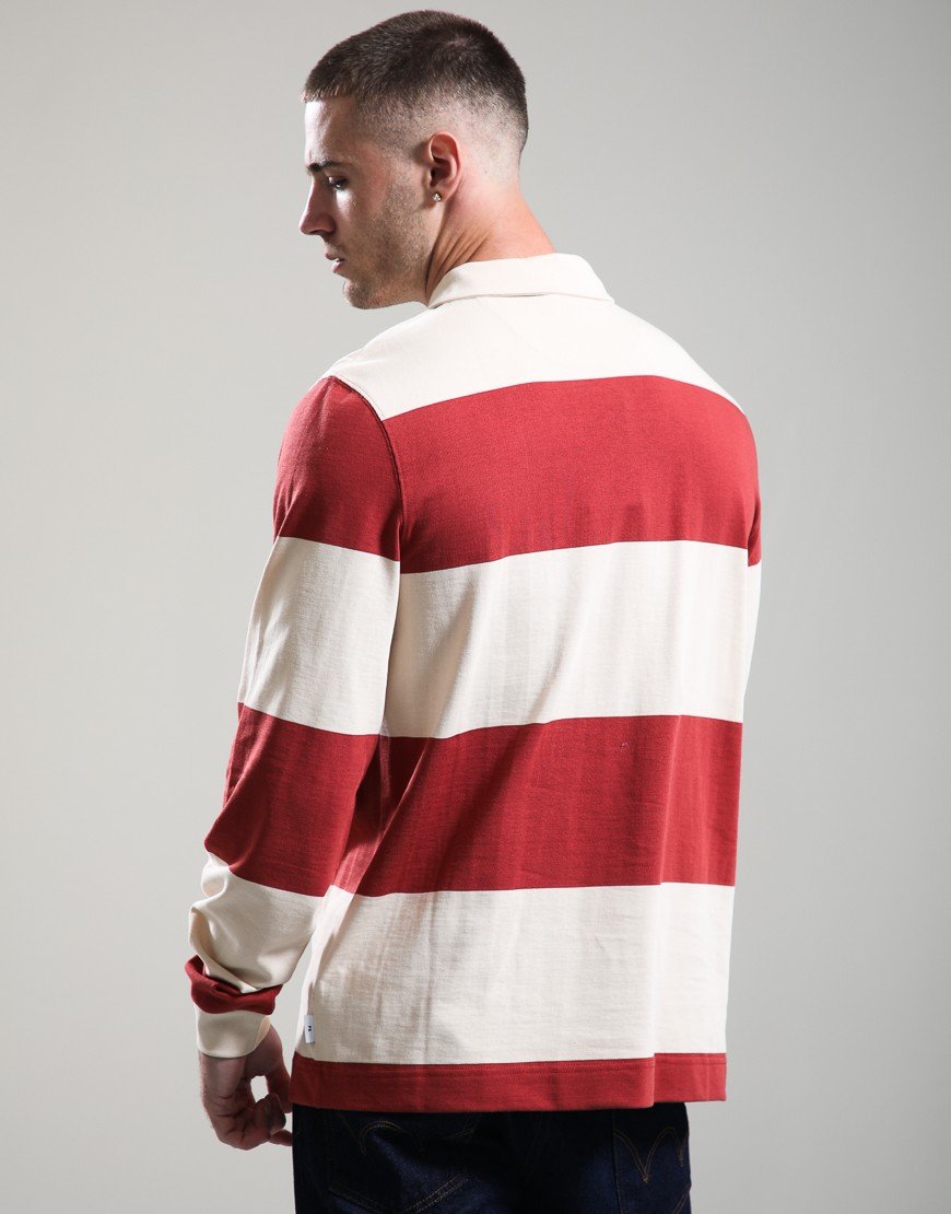 Paul Smith Block Stripe Rugby Top Brick Red