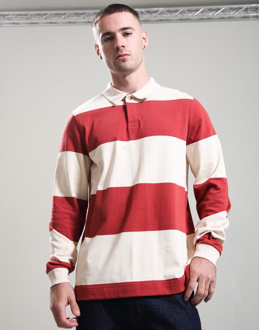 Paul Smith Block Stripe Rugby Top Brick Red