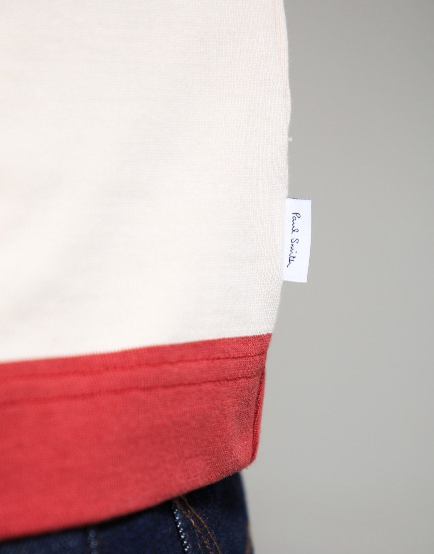 Paul Smith Block Stripe Rugby Top Brick Red
