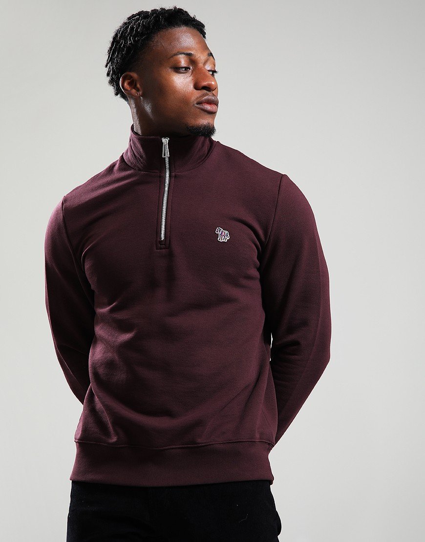 Paul Smith Regular Fit Half Zip Sweat 29A Very Dark Red