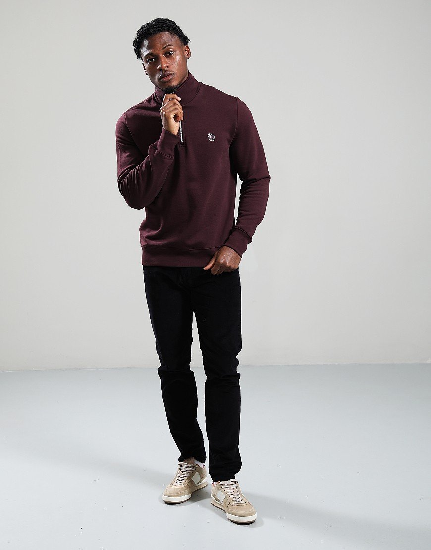 Paul Smith Regular Fit Half Zip Sweat 29A Very Dark Red