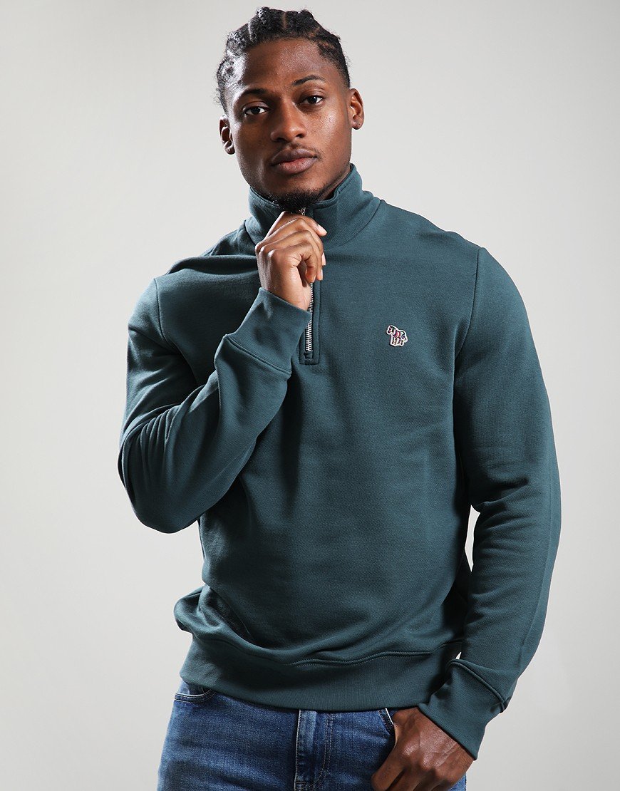 Paul Smith Half Zip Sweat 37C Petrol Green