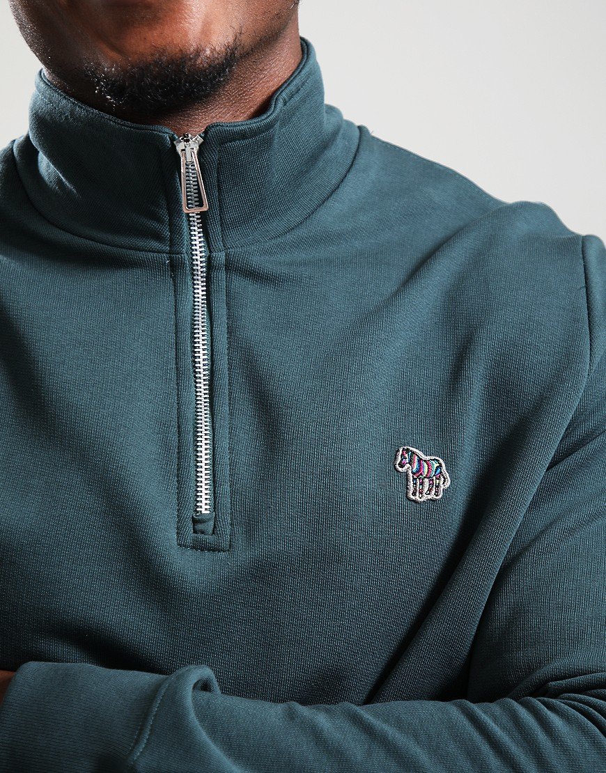 Paul Smith Half Zip Sweat 37C Petrol Green