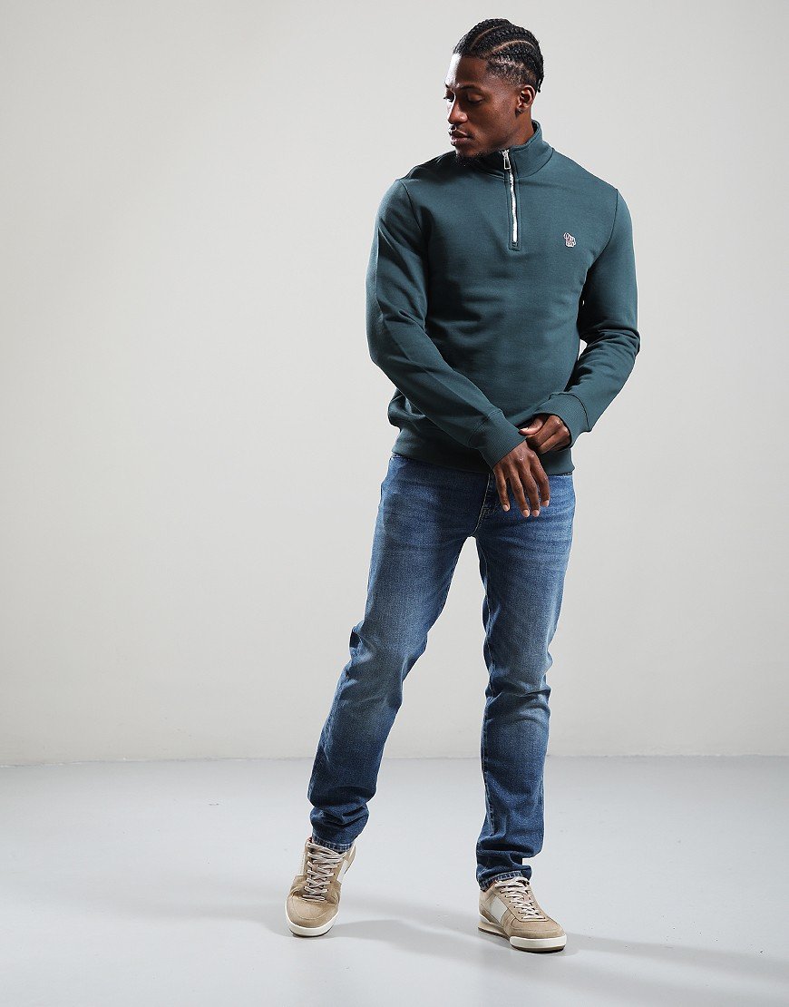 Paul Smith Half Zip Sweat 37C Petrol Green