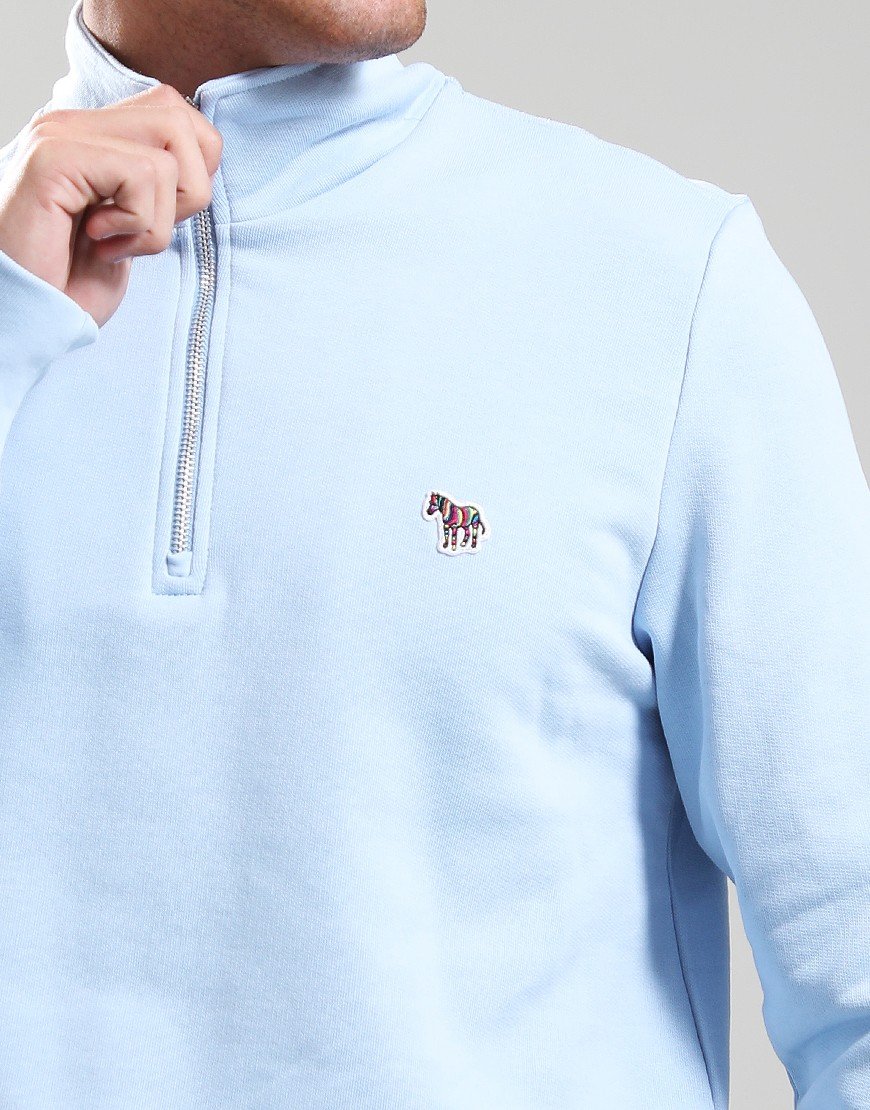 Paul Smith Regular Fit Half Zip Zebra Sweat 41E Light Blue Paul Smith Regular Fit Half Zip Zebra Sweat 41E Light Blue