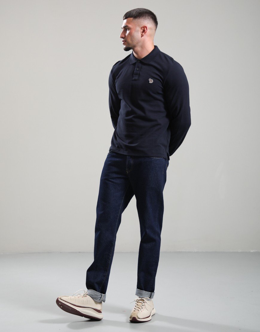 Paul Smith Long Sleeve Regular Fit Polo Shirt Dark Navy