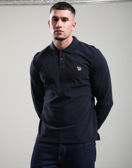 Paul Smith Long Sleeve Regular Fit Polo Shirt Dark Navy