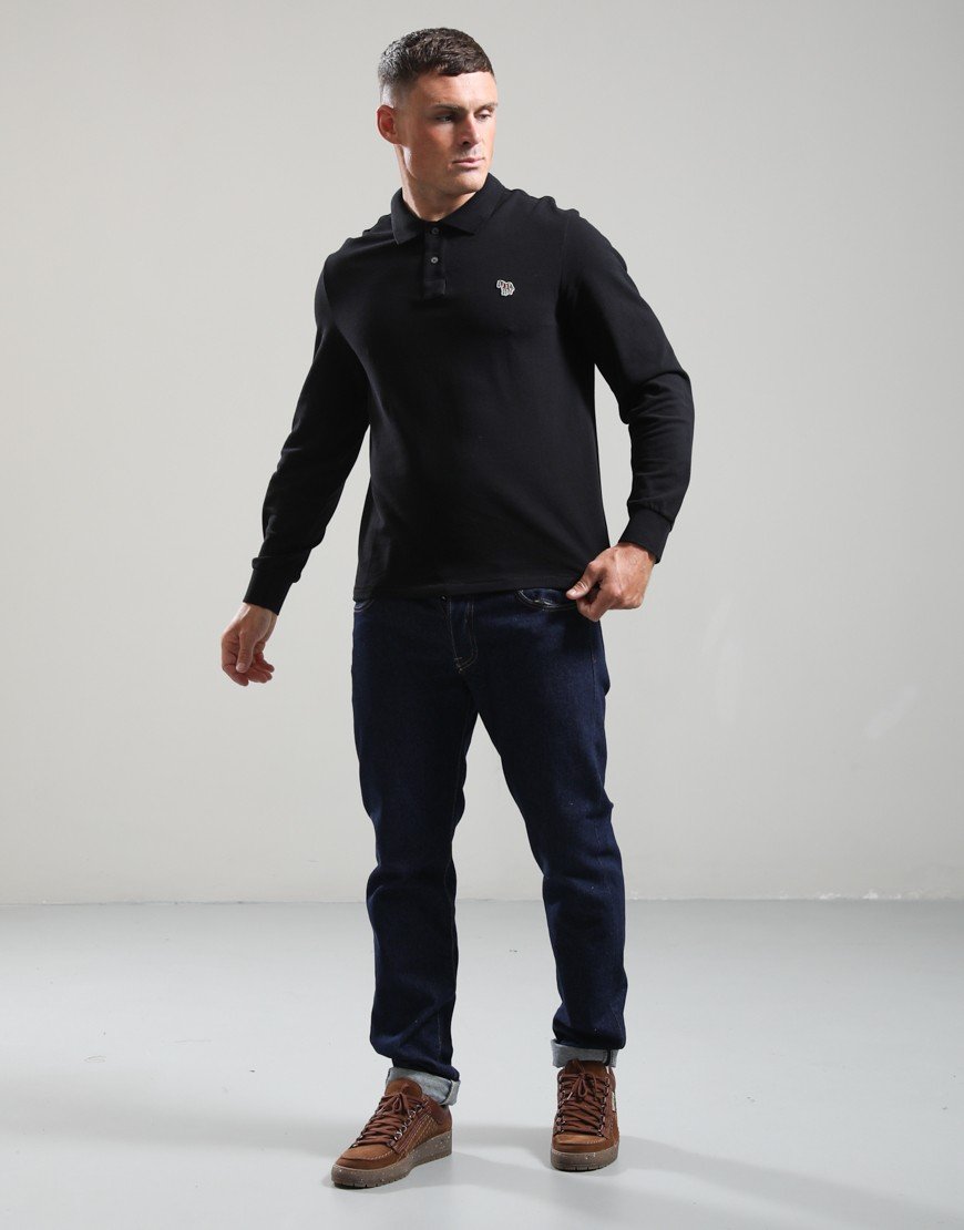 Paul Smith Long Sleeve Regular Fit Polo Shirt Black