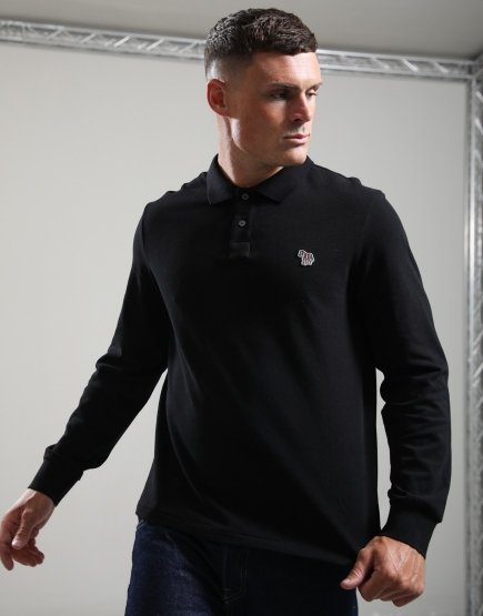 Paul Smith Long Sleeve Regular Fit Polo Shirt Black