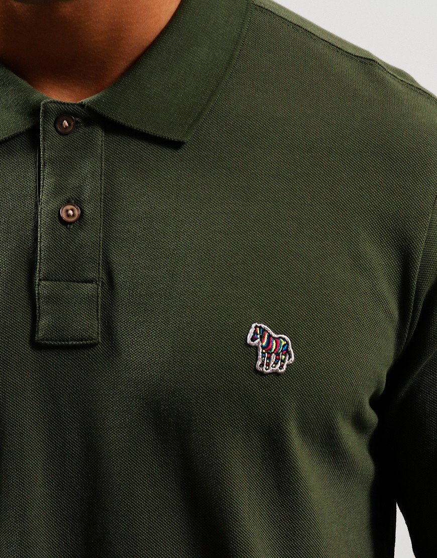 Paul Smith Long Sleeve Regular Fit Polo Shirt 35D Military Green 