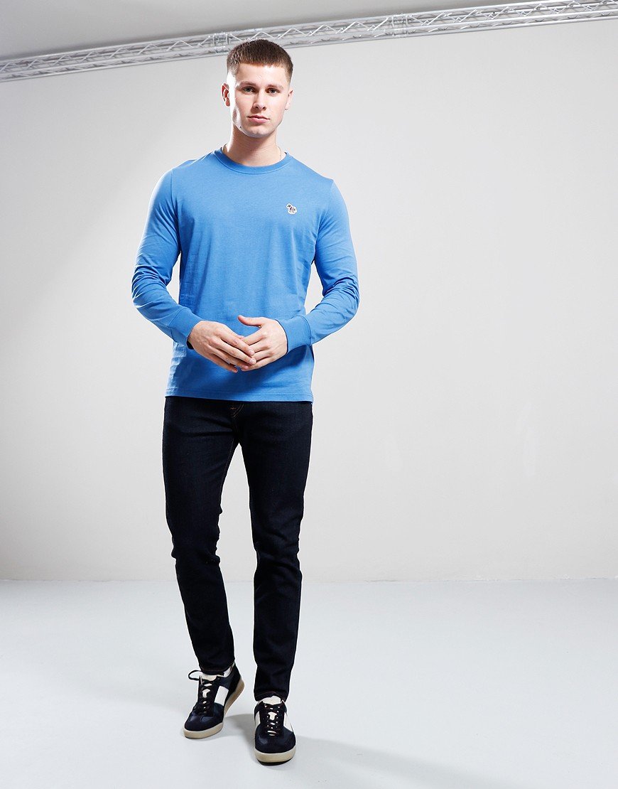 Paul Smith Long Sleeve Zebra Badge T-Shirt Blue
