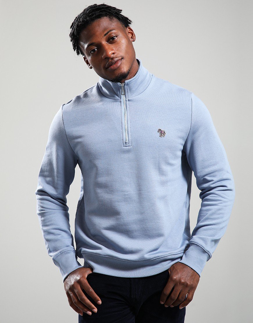 Paul Smith Regular Fit Half Zip Sweat 43G Greyish Blue